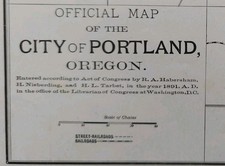 Vintage 1892 PORTLAND OREGON Map 14