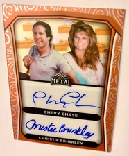 CHEVY CHASE CHRISTIE BRINKLEY VACATION AUTOGRAPH AUTO LEAF METAL pop century picture