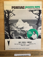 VTG 1969 Pontiac Parts Tips & Important Service Info Teefy Pontiac Jenkintown Pa picture