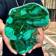7.48LB Natural glossy Malachite transparent cluster rough mineral sample picture