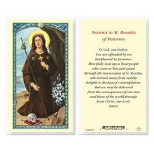 Saint Rosalia of Palermo Laminated Holy Card  E24-537 picture