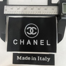 2pc Woven Sewing Large Chanel Logo Garment Clothing Labels 3”x 2”+ Italy  picture