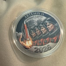 Artermis II First Crewed Lunar Flyby In Over 50 Years Collectible Coin picture