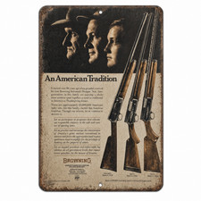 Browning Firearms Metal Sign Vintage Rustic Antique Replica Wall Art - 3 Sizes picture
