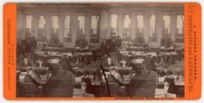 CALIFORNIA STEREOVIEW - Stockton Business College Interior - JP Spooner 1870s picture