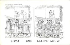 Humor Comic First & Second Show Wm Standing Art Postcard 1947 Unused picture