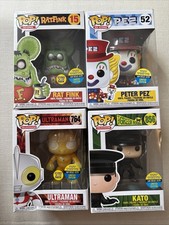 Funko Pop SDCC 2019 Rat Fink 15 Glow in the Dark, Pez 52, Ultraman 764, Kato 856 picture