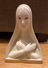 Rare 1930s Art Deco Lenci Torino Ceramic Madonna CR23-Original Foil Label-Mint picture