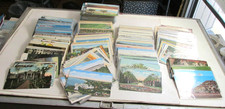 500 Vintage POSTCARDS LOT  Divided Back White Boarder  Linen  Chrome Sleeved B picture
