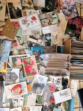 85+  Random DAMAGED Vintage Postcard s Crafts Journaling All Eras 1900s to 1990s picture