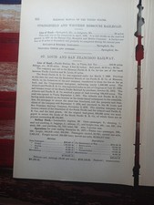 ~1878 Train Report ST LOUIS & SAN FRANCISCO RAILWAY Vinita Indian Territory  picture