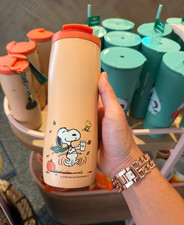 NEW Starbucks 2026 Peanuts Snoopy Pumpkin Stainless Tumbler 20oz Special Edition picture