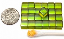 25 Vintage Green Prystal Bakelite Cubes 6.4mm 1/4