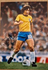 Zico - Brazilian football legend - signed 5.75x4