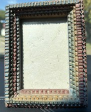 Vintage UDC Tramp Art Small Picture Frame 1996 Deep Wide Multicolor 3.5x5 picture