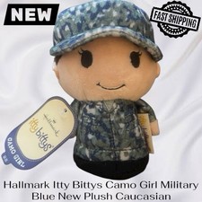 NEW Hallmark Itty Bittys Camo White Woman Blue Military Plush  picture