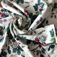 Vtg Waverly Cbbage Roses on White Valences 2 Panels 77x15 In Ea - Thick picture