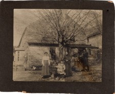 Antique Cabinet Photo, Large Cabinet Photo family In front of House, Baby, Chick picture