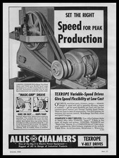 1946 Allis Chalmers Milwaukee Wisconsin Texrope V-Belt Drives Vintage Print Ad picture