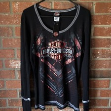NWT Harley Davidson 2015 El Paso TX Women's Long Sleeve Shirt Size Large picture