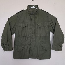 Vintage 1980s M-65 Field Jacket OG-107 Medium Short Olive Green Coat USGI Army picture