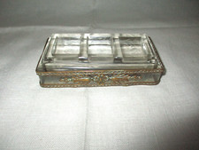 RARE J. P. Legastelois Antique French Bronze & Glass Stamp Holder picture