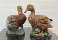 Vintage Holland Mold Mallard Duck Figurines Pair Male Female Hand Painted picture