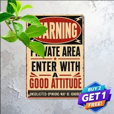 Stupid People Not Allowed Warning Funny Waterproof Weatherproof Tin Sign picture