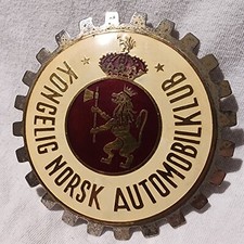 Kongelig Norsk Automobil Klub Automobile Club Car Badge made in Spain picture