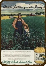 1947 Father & Son Farm GREEN GIANT Corn Vntge-Look DECORATIVE REPLICA METAL SIGN picture