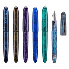 Asvine C80 Resin Fountain Pen NO.8 Nib EF/F/M/Stub 1.1 Handcraft Large Pen picture