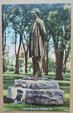 1944 Freeport ILPostcard Lincoln Memorial to Ft. Madison, IA liberty torch stamp picture