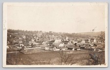 RPPC Aerial Panoramic View of Unnamed Town Village 1904-1918 Real Photo Postcard picture