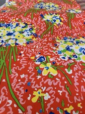 Rare 24Uncut Yards 1970’s Brunschwig & Fils Fabric Fancy Nancy Hand Print picture