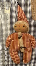 Vintage Primitive RicktyRackRaggedys Tea Dyed Sant Baby Christmas Decoration 13” picture