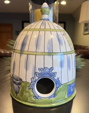 Molly Hatch Anthropologie Decorative Ceramic Birdhouse Bird Cage picture
