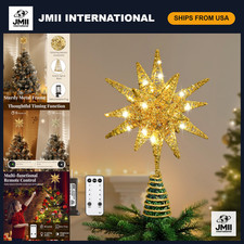 3D Starburst Lighted Christmas Tree Topper - Plug-In Holiday Decor, Festive Star picture