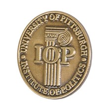 University of Pittsburgh Institute of Politics IOP Bronze Tone Lapel Pin Pitt picture