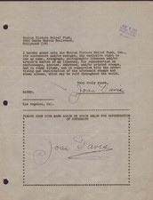 JOAN DAVIS - DOCUMENT DOUBLE SIGNED 08/05/1946 picture