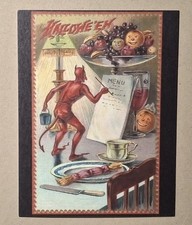 *HALLOWEEN* Vintage Reproduced Image Postcard: The Devil's Dinner Menu picture