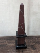 Italian Vtg Maroon Color Marble Obelisk 9