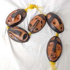 Vtg NW Coast Hand Carved Cedar Fishing Net Float Wood Mask Art 1st Nation Signed picture