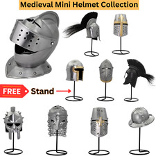 MEDIEVAL MINI ROMAN HELMET COLLECTION FOR DISPLAY MINIATURE HOME DECOR & GIFTS picture