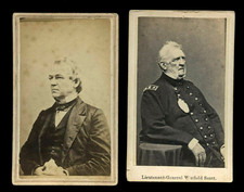 Two Antique Civil War / Political Related CDV Photos, 1860s Original picture