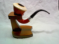 ✔️ VINTAGE RARE KAYWOODIE GOURD CALABASH PIPE MEERSCHAUM BOWL DECATUR STAND picture