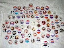 US Political Campaign Election Pins / Buttons Lot Of 82 Reproductions picture