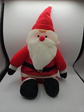 Vintage 1980-90's Puffy Nylon Seated Santa Claus Department 56 Christmas Decor picture