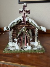 Blue Sky Clayworks Log Cabin Church 2001 Heather Goldminc Complete with Box picture