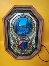 Vintage 1982 Heileman Old Style Beer Motion Sign Stained Glass Lighted WORKING picture