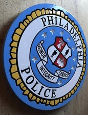 Police Philadelphia old style 3D routed wood Patch Plaque Sign Custom picture